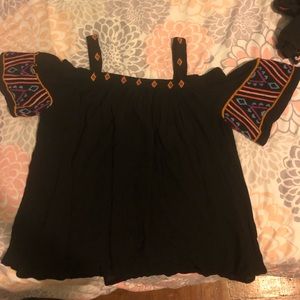 Black Off The Shoulder Shirt